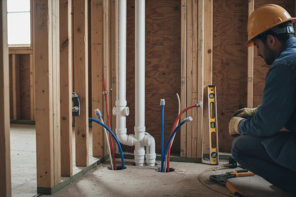 Drain and supply rough-in during Leak Detection in Hayden